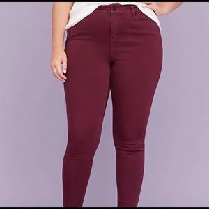 COPY - Lane Bryant size 18 burgundy/maroon denim …